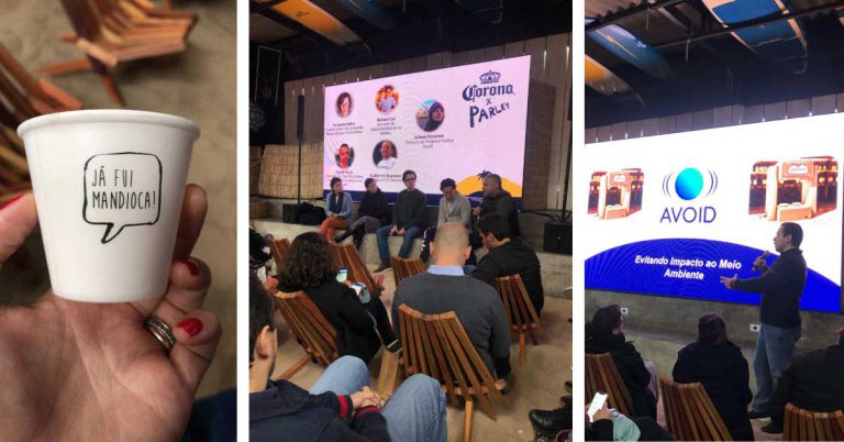Imagem da apresentação de pitchs no desafio Corona Parley, um projeto de inovação aberta